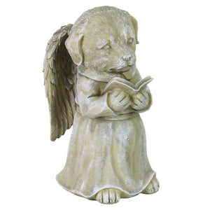 Dog Angel Reading Book Statue, 9.5 Inch | Shop Garden Decor by Exhart