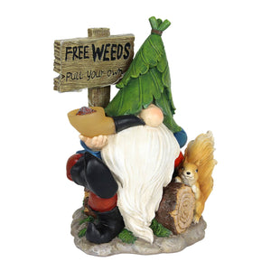 Solar Gnome with Free Weeds- Pull Your Own Sign, 8.5 by 10 Inches | Shop Garden Decor by Exhart