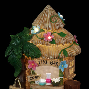 Solar Hand Painted Tiki Bar Garden Statue, 8 by 11.5 Inches | Shop Garden Decor by Exhart