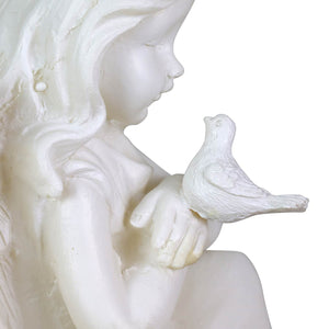 Solar Little Girl Angel Garden Stake in Resin, 5.5 by 30 Inches | Shop Garden Decor by Exhart