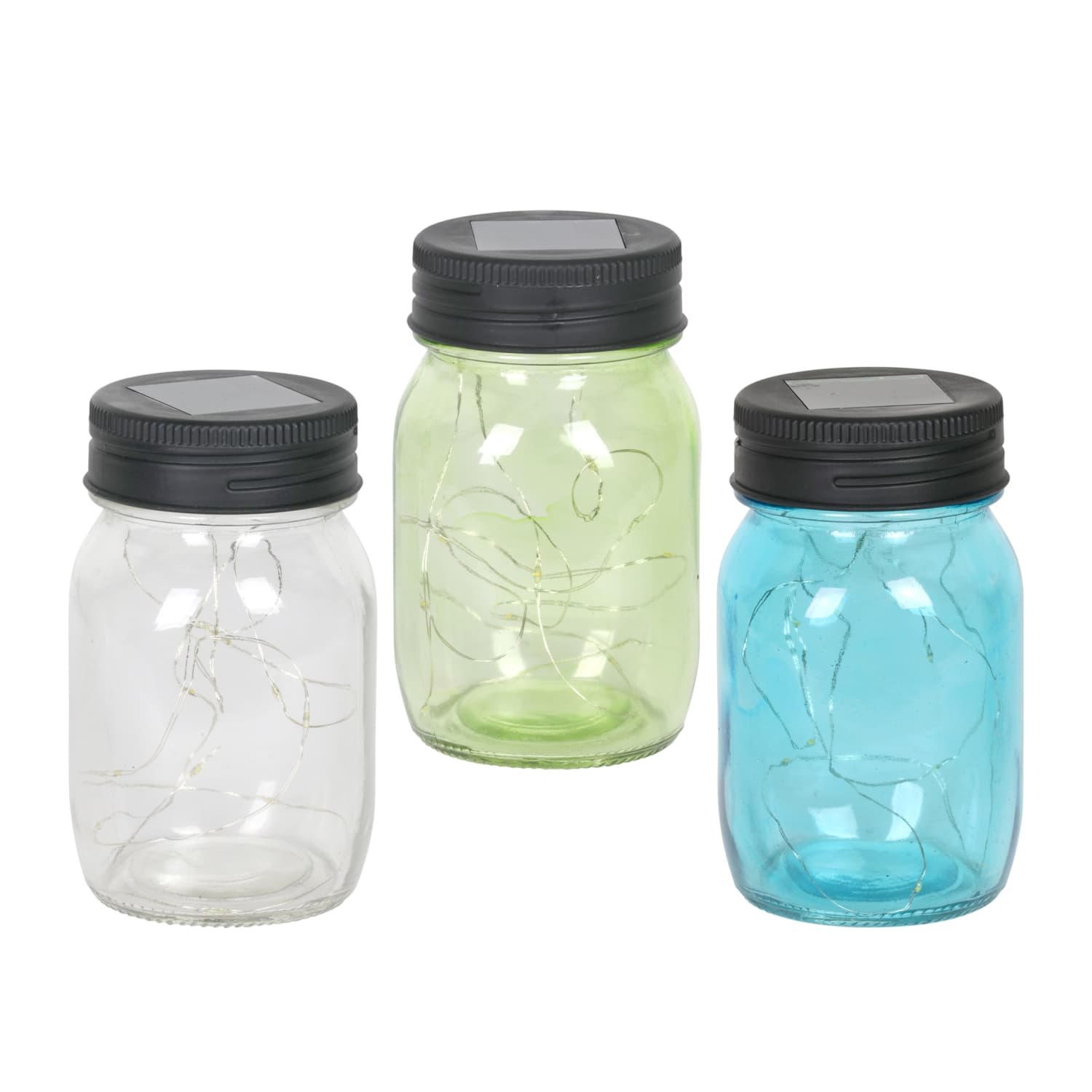 3 Piece Solar Glass Firefly Light Jar Set - Thumbnail 2