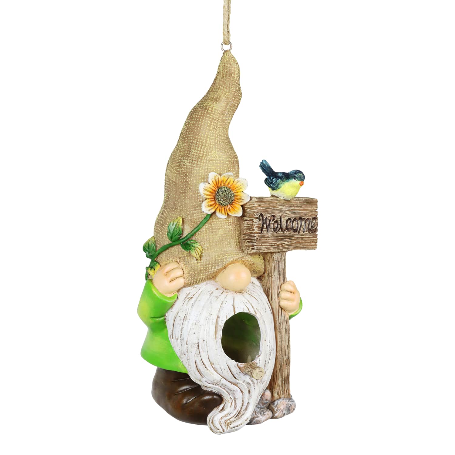 Welcome Gnome Hanging Bird House - Thumbnail 2