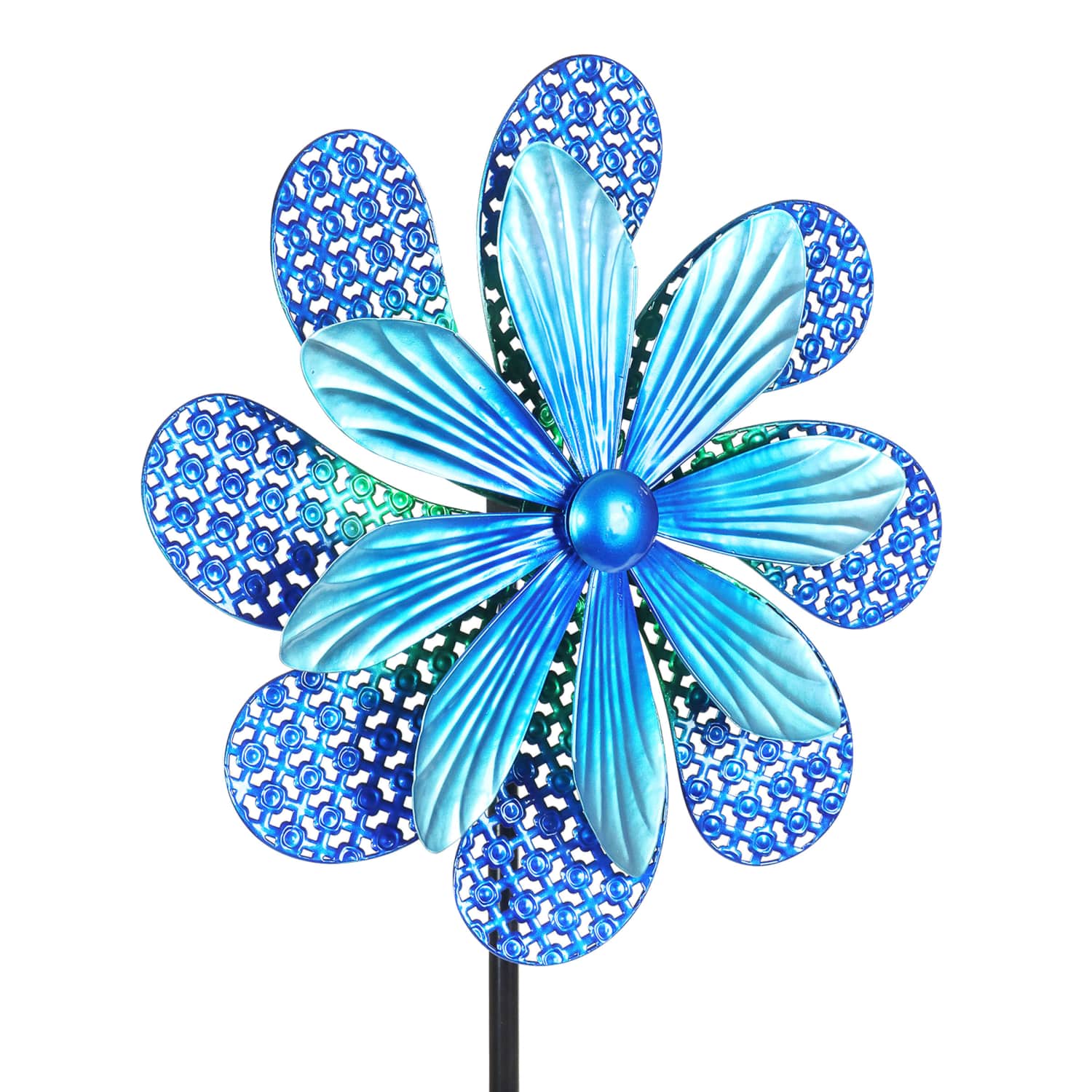 Exhart Kinetic Flower Garden Spinner Stake