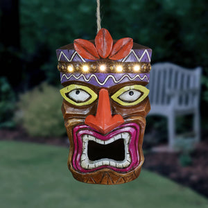 Solar Tiki Bird House, 5.5 by 8.5 Inches | Shop Garden Decor by Exhart