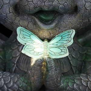 Solar Praying Dragon Garden Statue with LED Butterfly, 11 by 10 Inches | Shop Garden Decor by Exhart