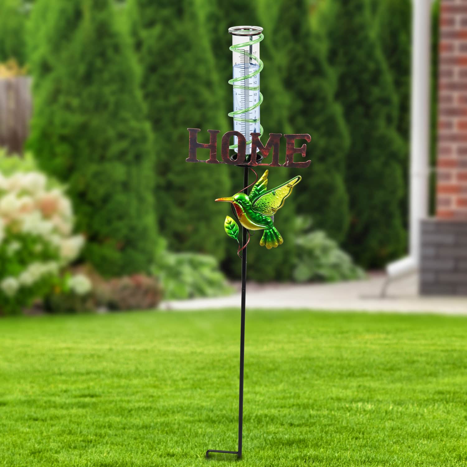 Exhart Hummingbird Rain Gauge Garden Stake