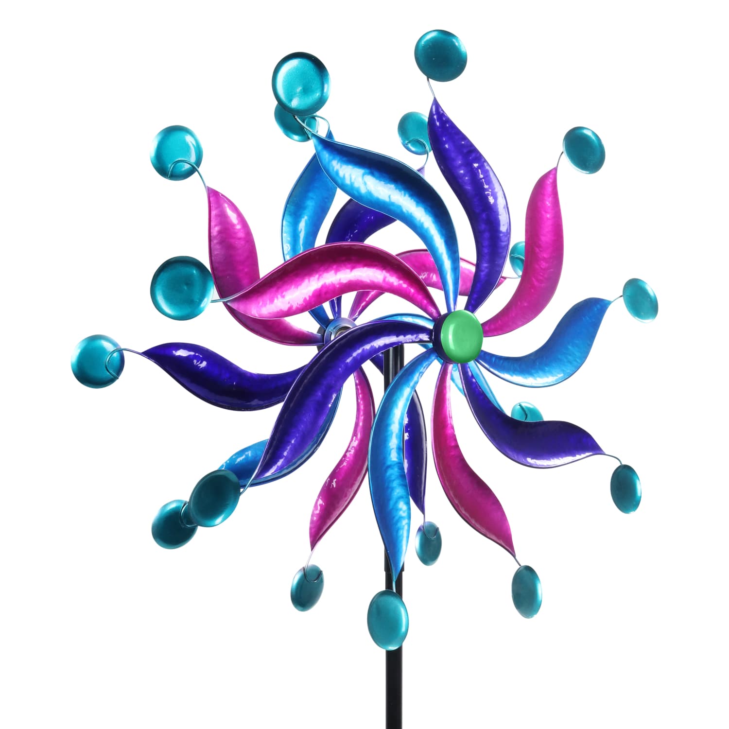 Exhart Kinetic Double Pinwheel Spinner Garden Stake