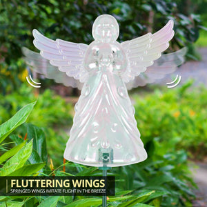 2 Piece Clear Angel WindyWing Garden Stakes, 4.5 by 30 Inches | Shop Garden Decor by Exhart