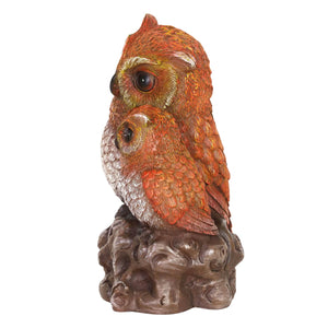 Solar Snuggling Owl and Owlet Garden Statue, 5 by 9 Inches | Shop Garden Decor by Exhart
