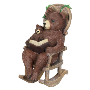 Solar Bear Reading a Story in a Rocking Chair, 12 Inch | Shop Garden Decor by Exhart