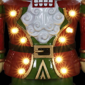 Hand Painted Nutcracker Soldier with LED Uniform on a Battery Powered Automatic Timer, 12 Inch | Shop Garden Decor by Exhart