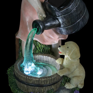 Solar Girl Pouring Water Garden Statue, 12 Inch | Shop Garden Decor by Exhart