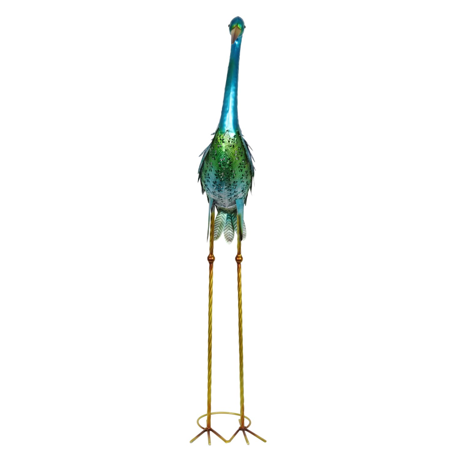 Metallic Coastal Crane Garden Statue - Thumbnail 3
