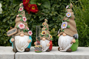 Hand Painted Burlap Hat Garden Gnome Statuary with a Spade, 6 by 10.5 Inches | Shop Garden Decor by Exhart