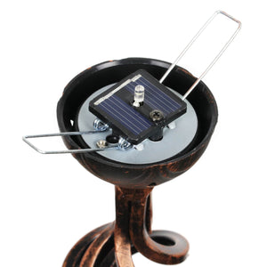 Solar Crackle Glass Ball Garden Stake with Metal Finial in Clear, 4 by 31 Inches | Shop Garden Decor by Exhart