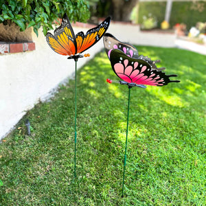 2pk Large WindyWings Butterfly Stakes, 11 inch wingspan | Shop Garden Decor by Exhart