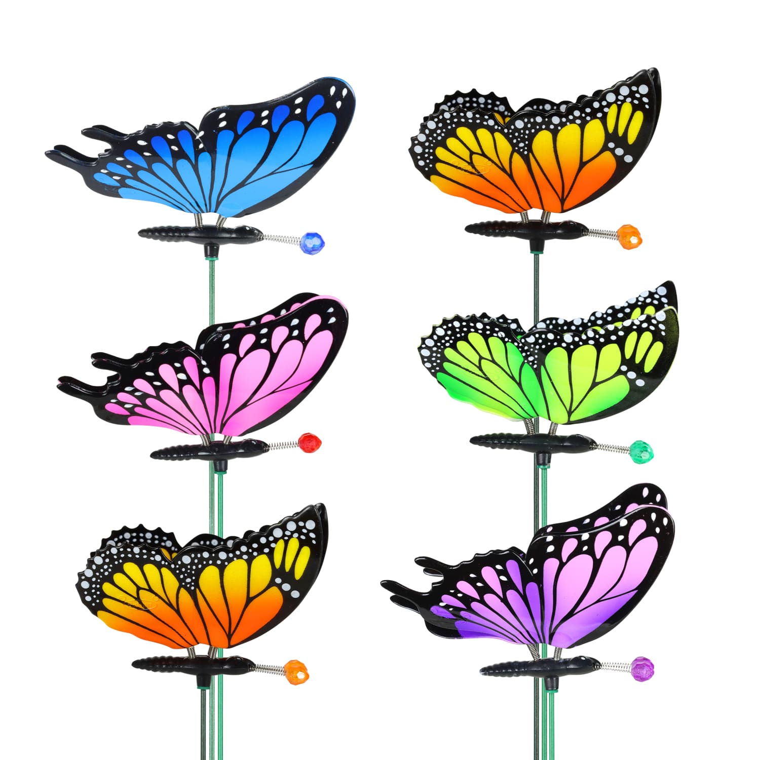 6 Piece 4" WindyWings Butterfly Plant Stake Assortment - Thumbnail 2