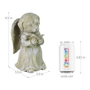 Dog Angel Reading Book Statue, 9.5 Inch | Shop Garden Decor by Exhart