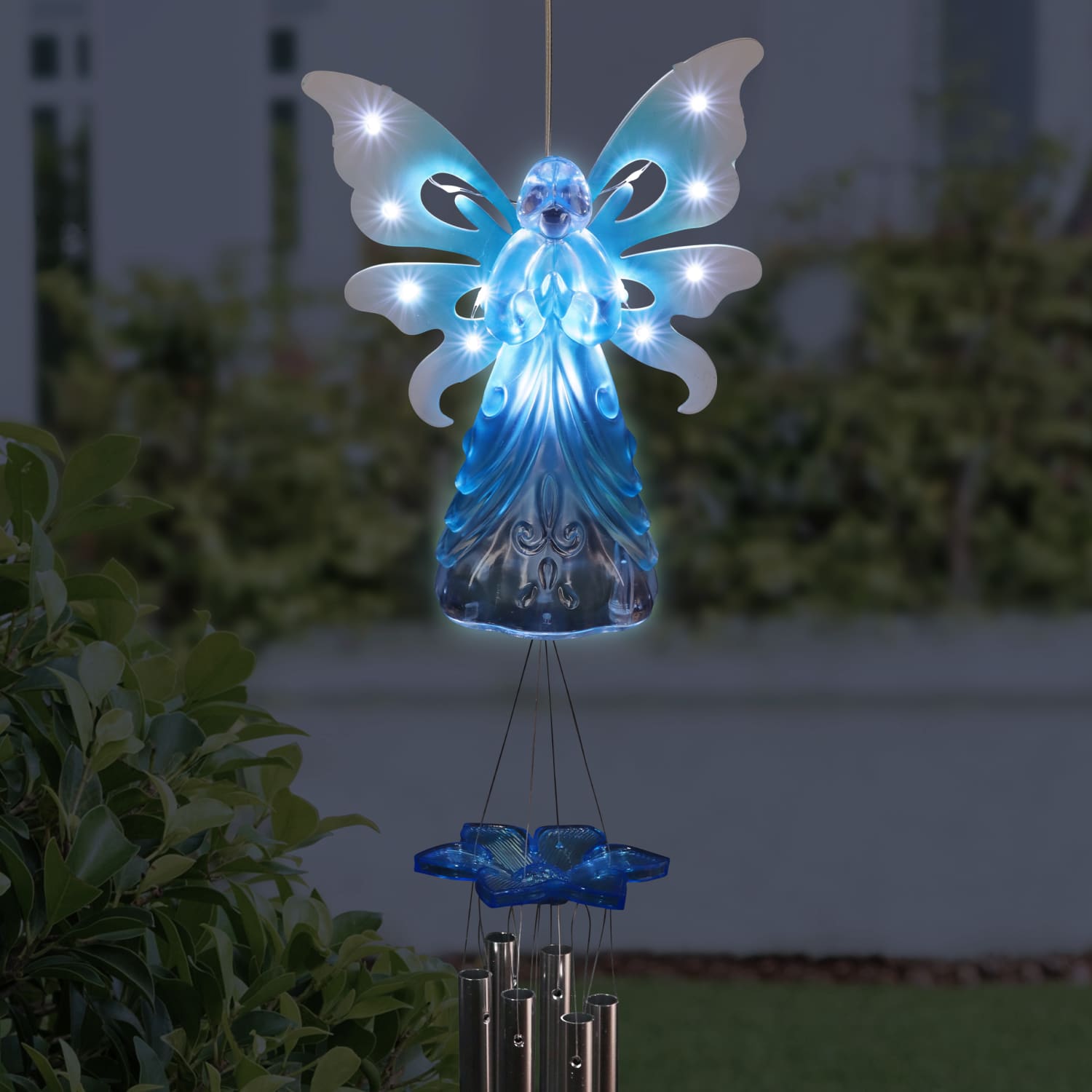 Large Solar Acrylic Blue Angel Wind Chime - Thumbnail 2