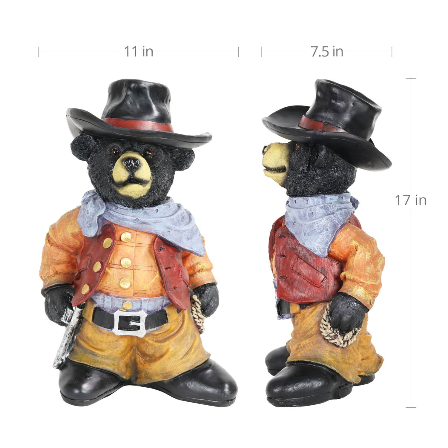 Cowboy Bear Garden Statue - Thumbnail 2