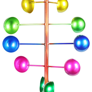 Art-In-Motion Colorful Hanging Helix Metal Cup Spinner with Glass Crackle Ball, 9.5 by 19 Inches | Shop Garden Decor by Exhart