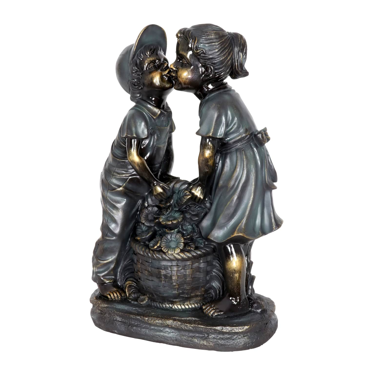Kissing Boy and Girl Garden Statuary