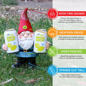 Good Time Double Fisting Two Can Timmy Gnome Garden Statue, 13 Inch | Shop Garden Decor by Exhart
