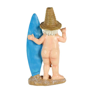 Good Time Naked Ned Surfer Garden Gnome Statue, 13 Inch | Shop Garden Decor by Exhart