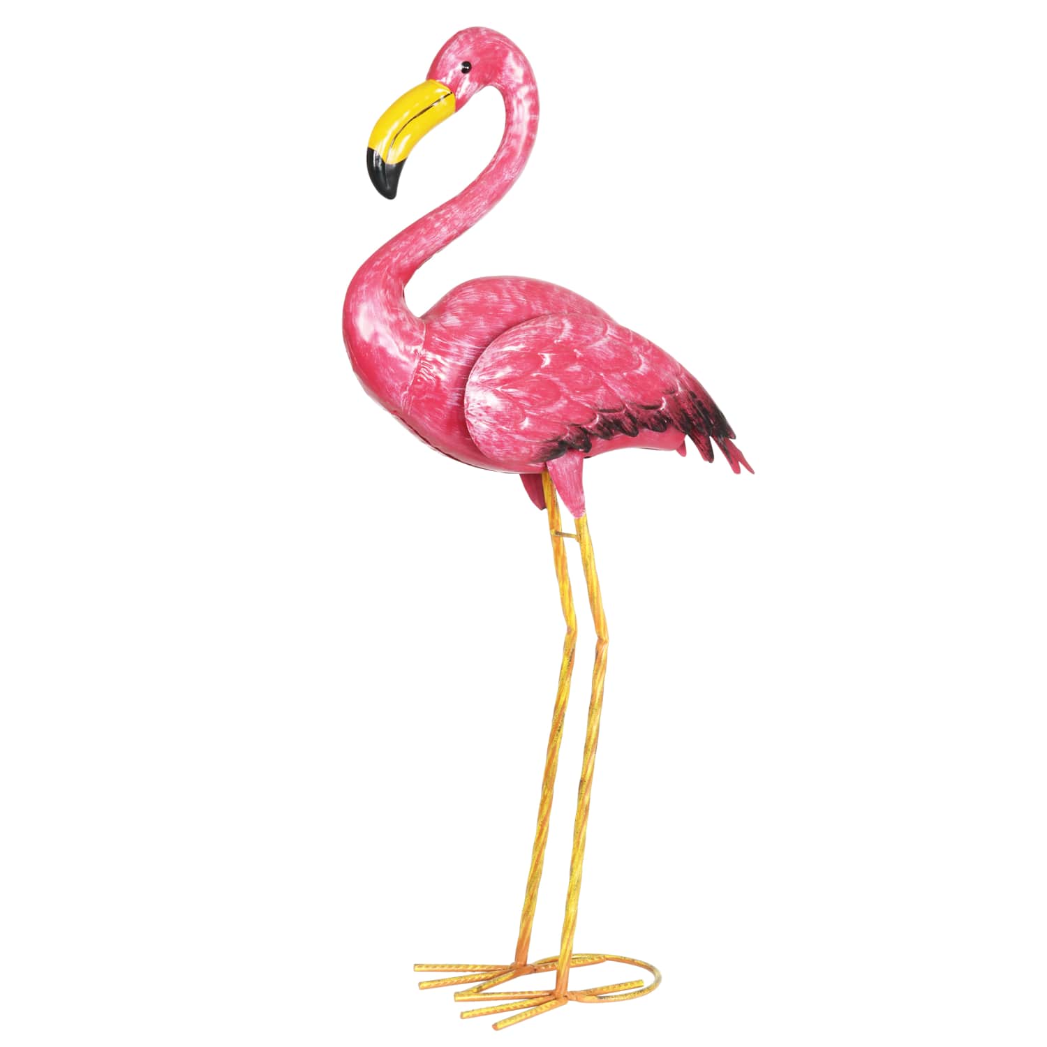 Pink Hand Painted Metal Garden Flamingo Statue - Thumbnail 5