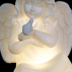 Solar Little Girl Angel Garden Stake in Resin, 5.5 by 30 Inches | Shop Garden Decor by Exhart