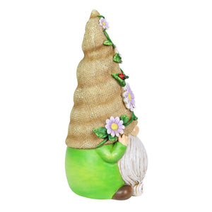 Hand Painted Burlap Hat Garden Gnome Statuary with a Spade, 6 by 10.5 Inches | Shop Garden Decor by Exhart
