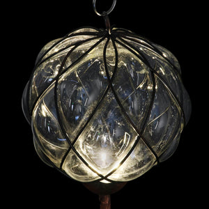 Solar Caged Clear Glass Wind Chime with Metal Finial, 6 by 45 Inches | Shop Garden Decor by Exhart