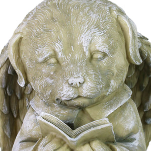 Dog Angel Reading Book Statue, 9.5 Inch | Shop Garden Decor by Exhart