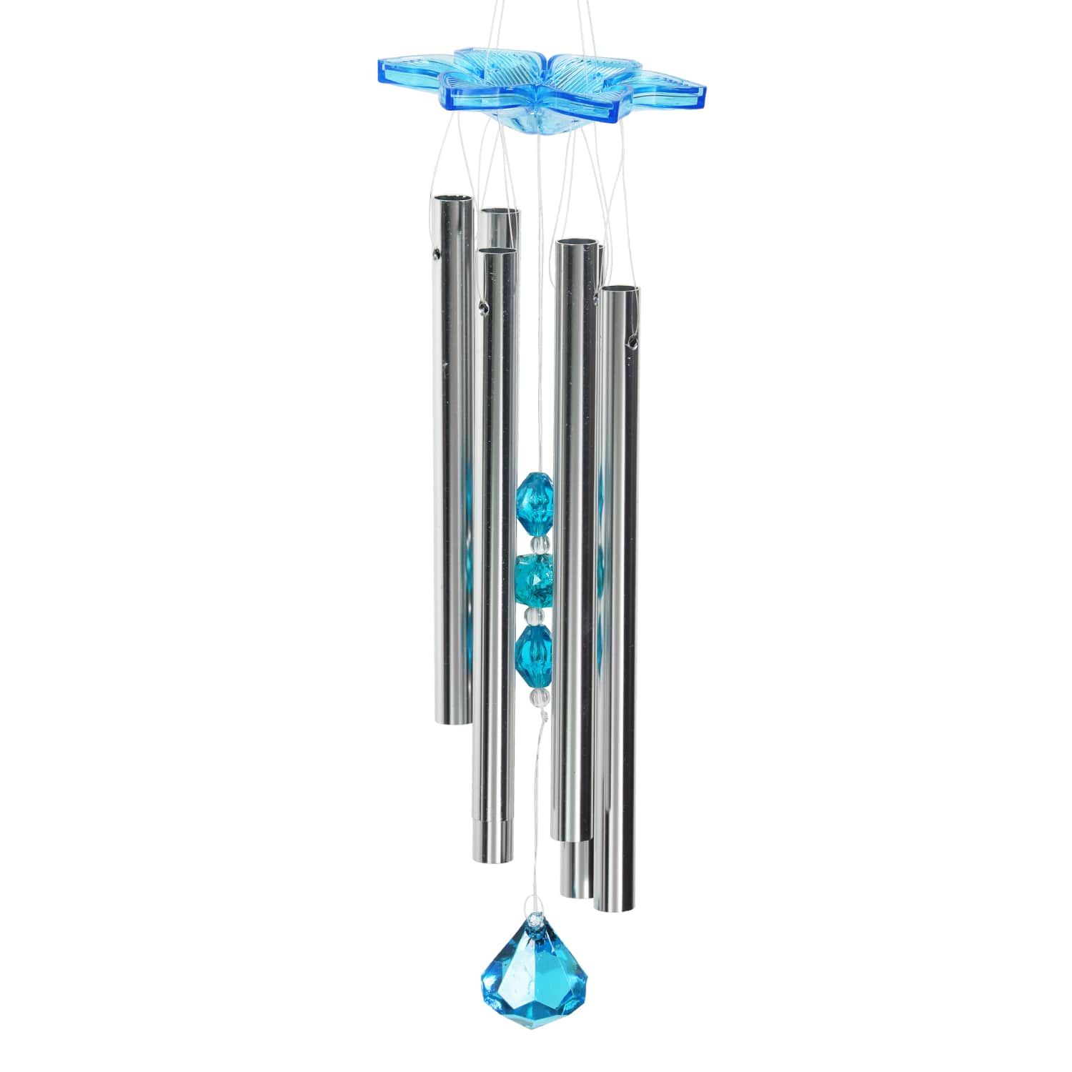 Large Solar Acrylic Blue Angel Wind Chime