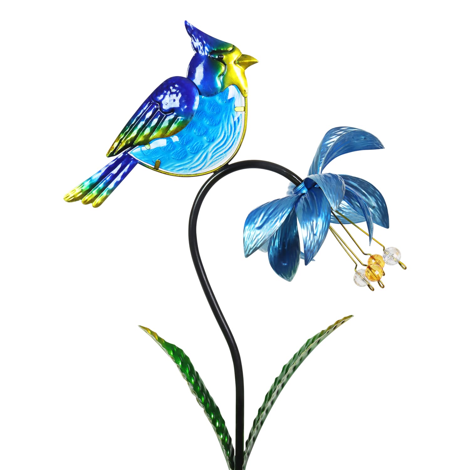 Exhart Spinning Flower with Bird Metal Garden Stake - Thumbnail 2