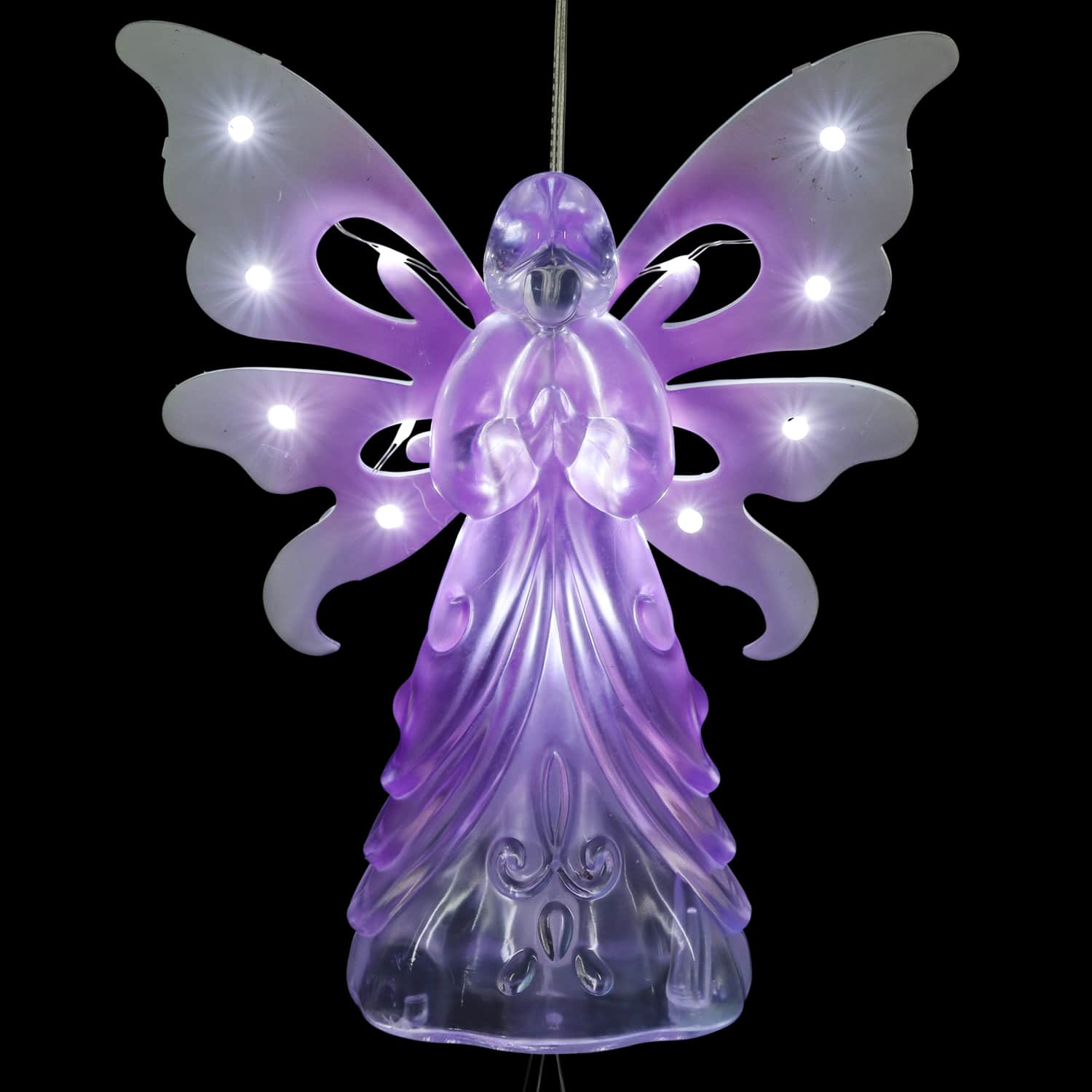 Large Solar Acrylic Purple Angel Wind Chime - Thumbnail 2
