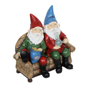 Good Time Bud Buddies Gnomes Smoking Marijuana with Light Up LEDs on a Battery Timer, Indoor or Outdoor, 10 Inch | Exhart