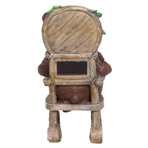 Solar Bear Reading a Story in a Rocking Chair, 12 Inch | Shop Garden Decor by Exhart