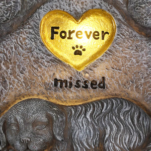 Solar Dog Paw Print Memorial Garden Stone Marker, 7.5 x 4.5 x 8 Inches | Shop Garden Decor by Exhart