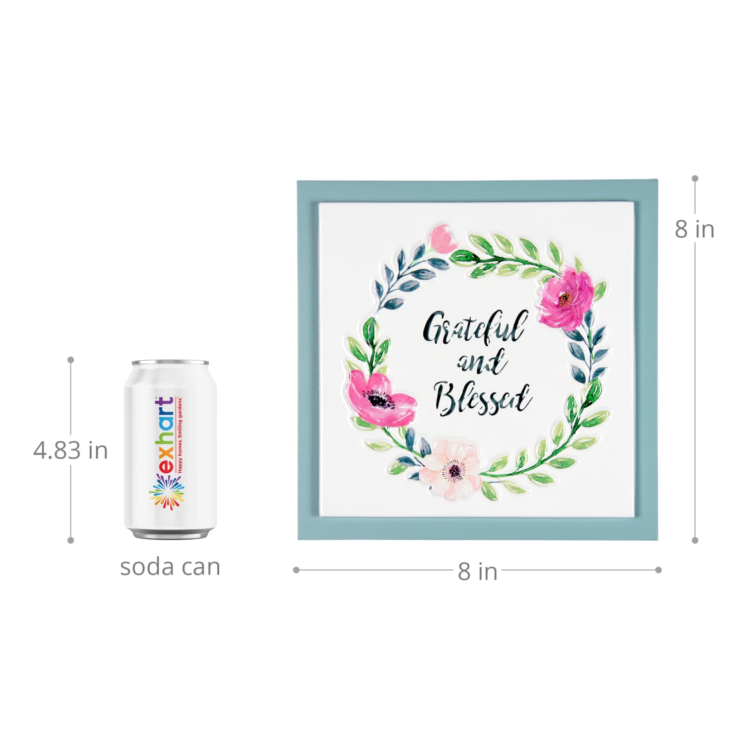 Grateful and Blessed Framed Metal Hanging Wall Décor - Thumbnail 3