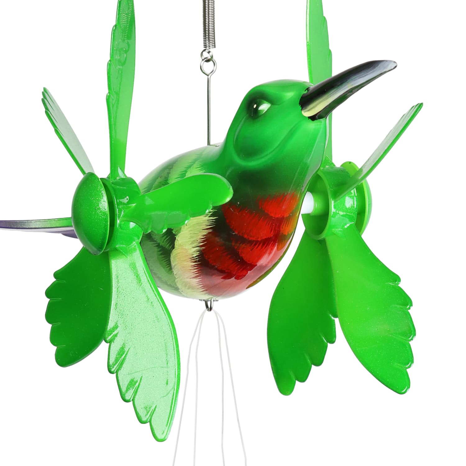 Metallic Ruby Red Throat Hummingbird Whirligigs Spinning Windchime - Thumbnail 2