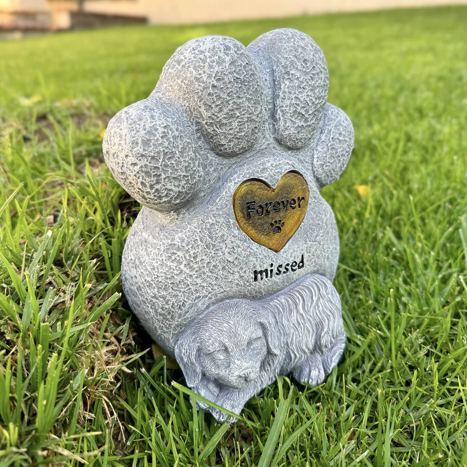 Exhart Dog Paw Print Memorial Garden Stone Marker - Thumbnail 5