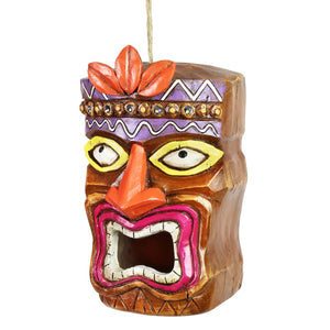 Solar Tiki Bird House, 5.5 by 8.5 Inches | Shop Garden Decor by Exhart