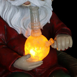 Good Time Bud Buddies Gnomes Smoking Marijuana with Light Up LEDs on a Battery Timer, Indoor or Outdoor, 10 Inch | Exhart