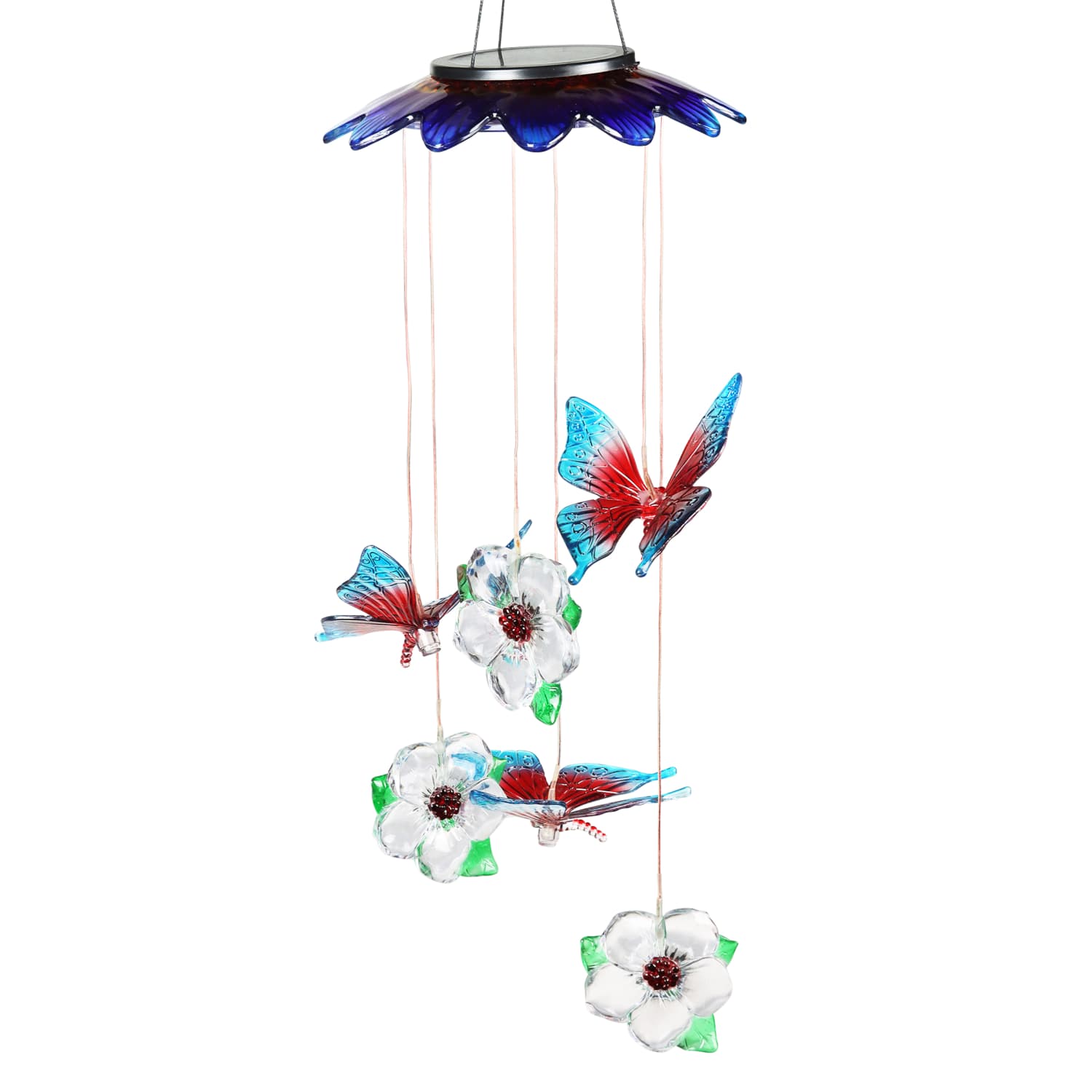 Solar Butterflies and Flowers Hanging Mobile - Thumbnail 2