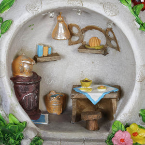 Solar Teapot House with Kitchen Scene Garden Statue, 6 by 9 Inches | Shop Garden Decor by Exhart