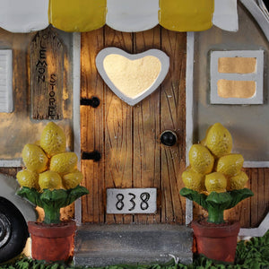 Solar Hand Painted Lemonade Camping Trailer Statue, 9.5 by 6 Inches | Shop Garden Decor by Exhart