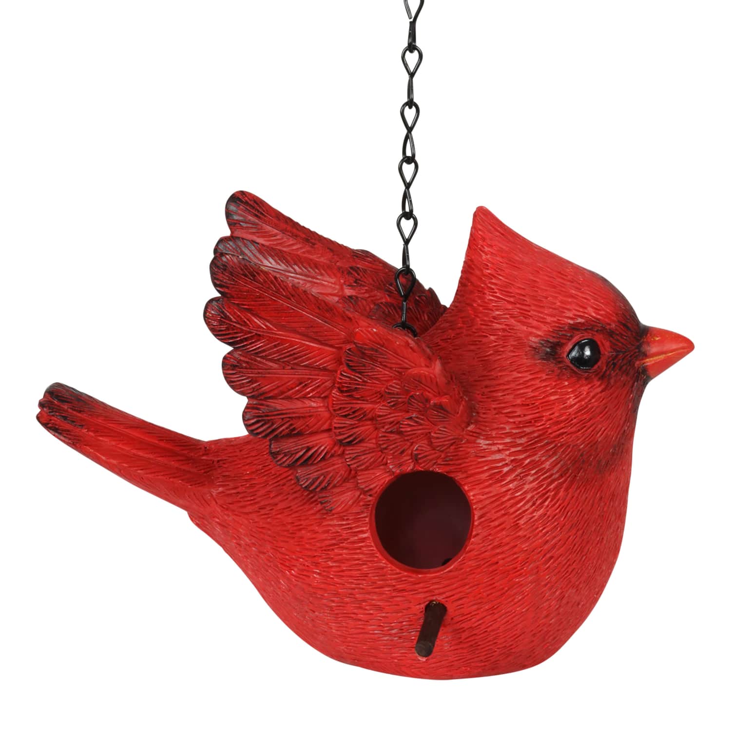Red Cardinal Hand Painted Bird House - Thumbnail 4