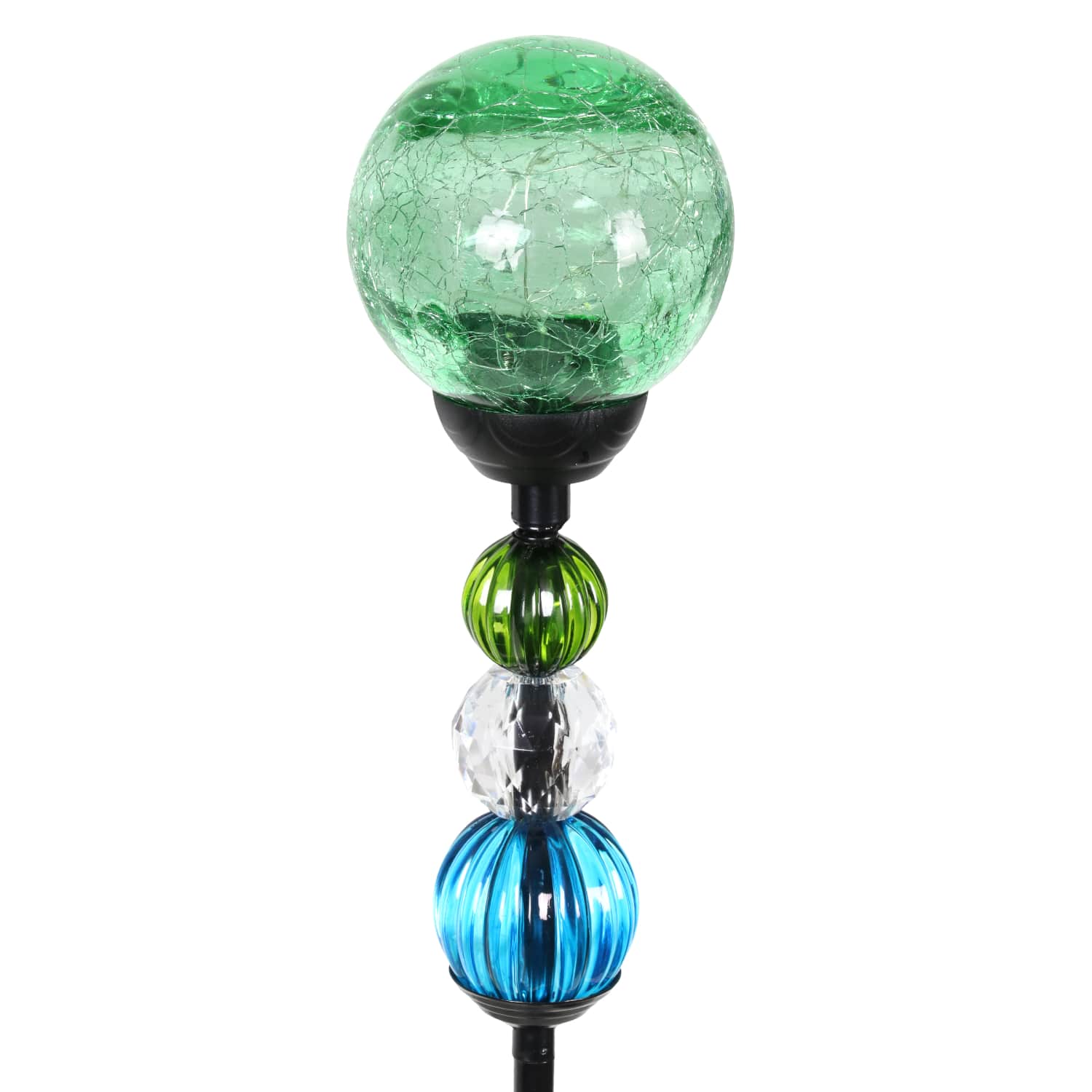 Exhart Crackle Glass Ball Garden Stake - Thumbnail 5