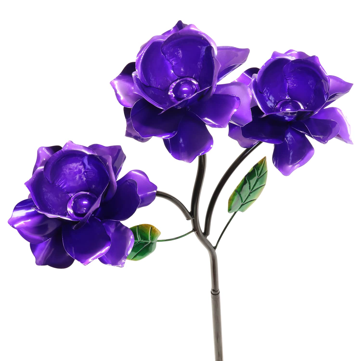 Exhart Rose Flower Wind Spinner Garden Stake - Thumbnail 2